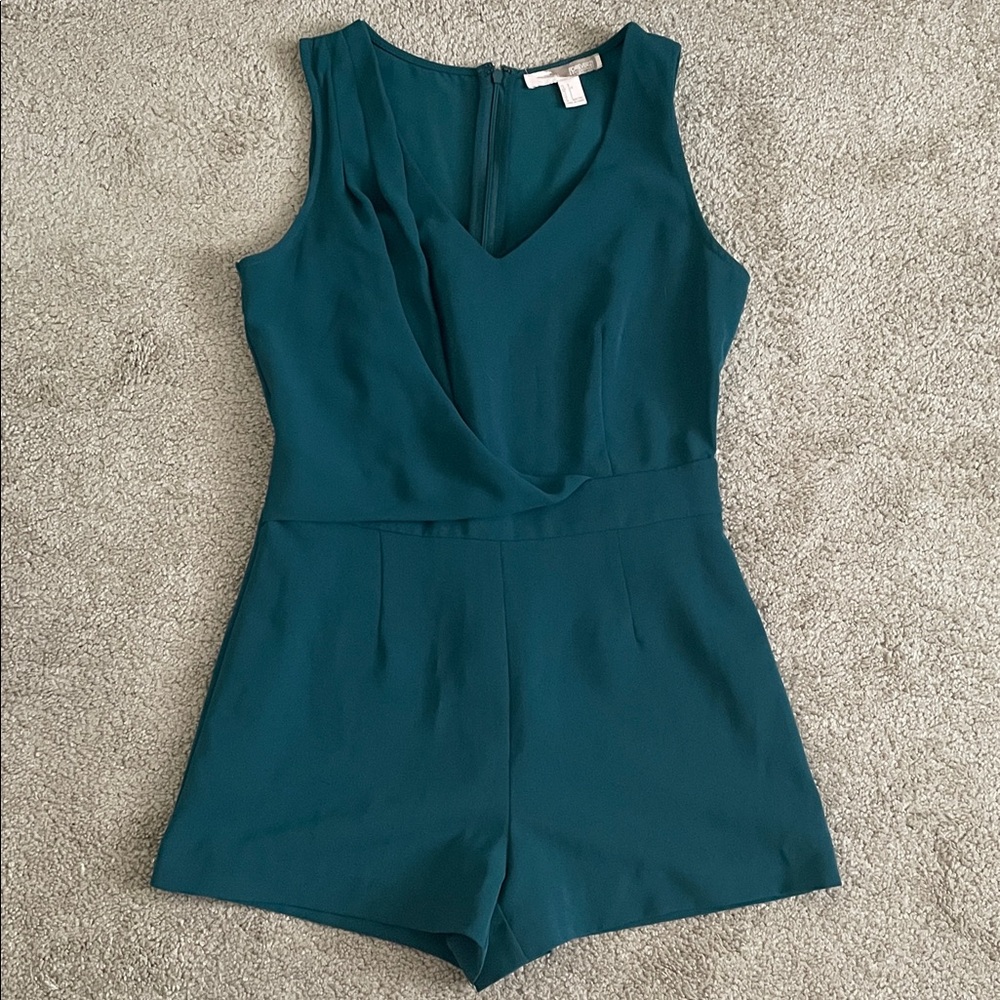 Forever 21 Teal Sleeveless V-Neck Romper